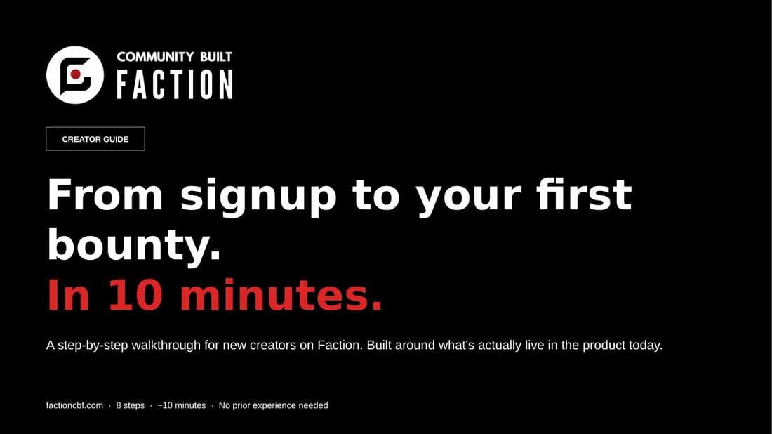 Welcome — Creator Guide